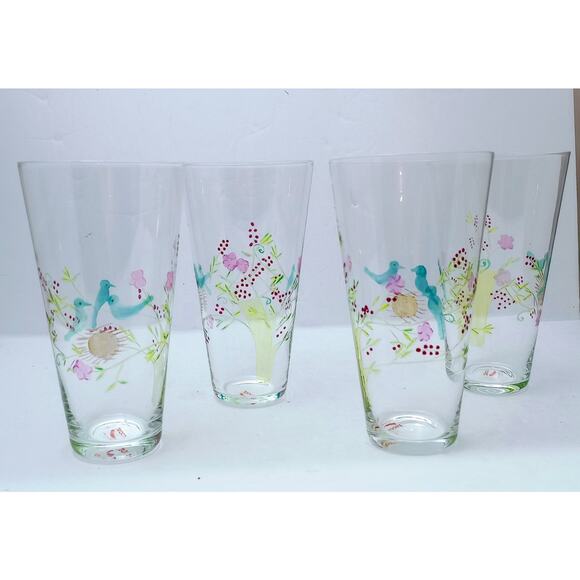 Roost San Francisco Etched Bird On Nest Set Of 4 Tumblers C - Picture 7 of 7